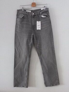 ZARA dove grey comfort straight jeans size 12 BNWT